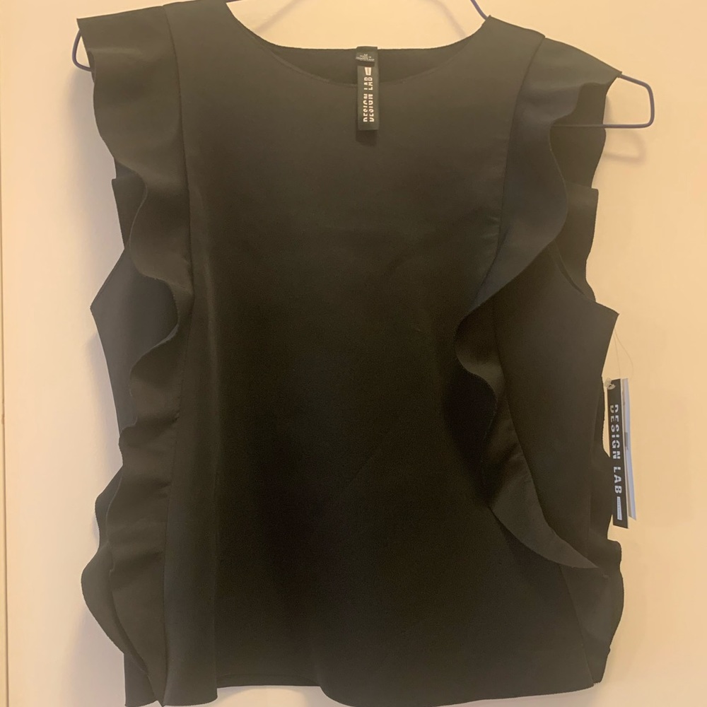 Black ruffle top